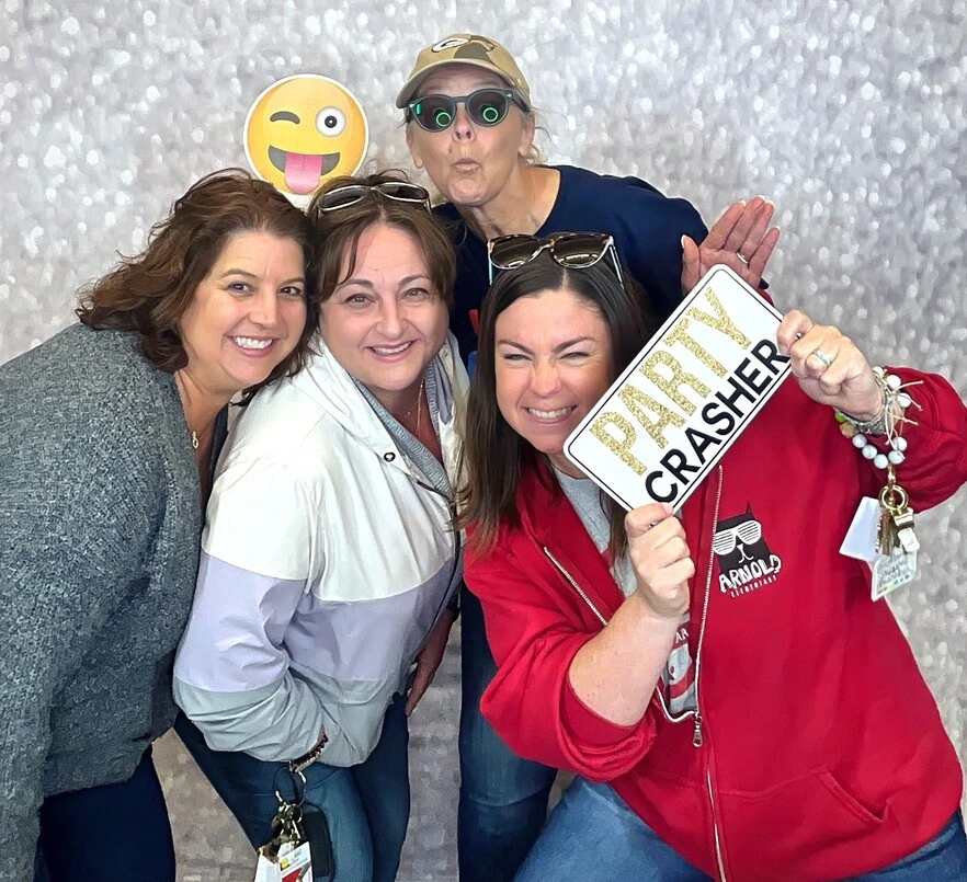 Friends pose at a Los Angeles celebration.