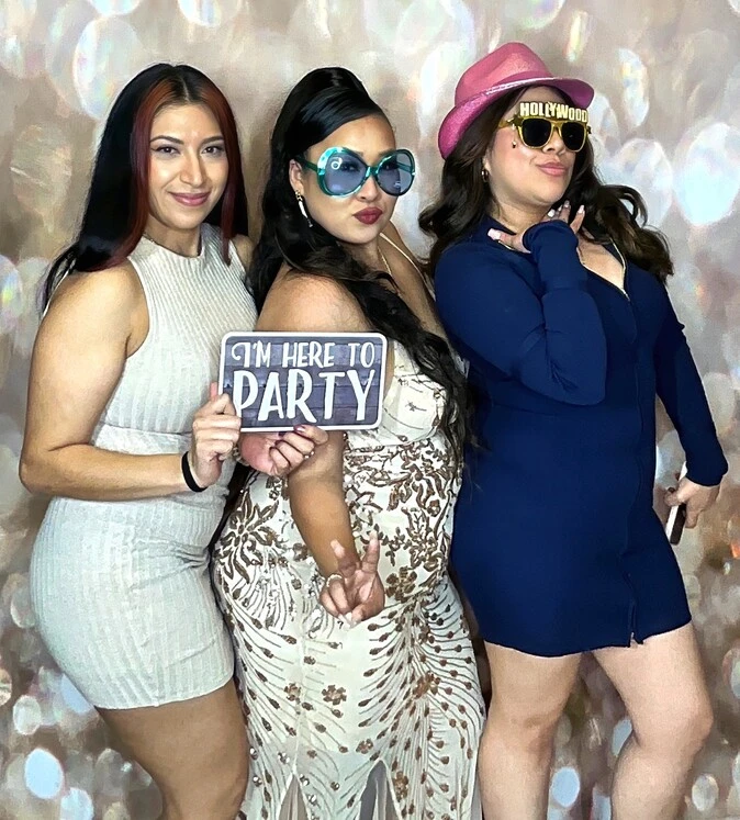 Friends pose at a Los Angeles celebration.