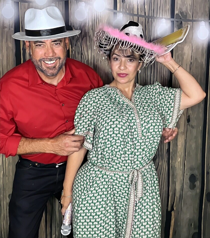 Friends pose at a quinceañera celebration.